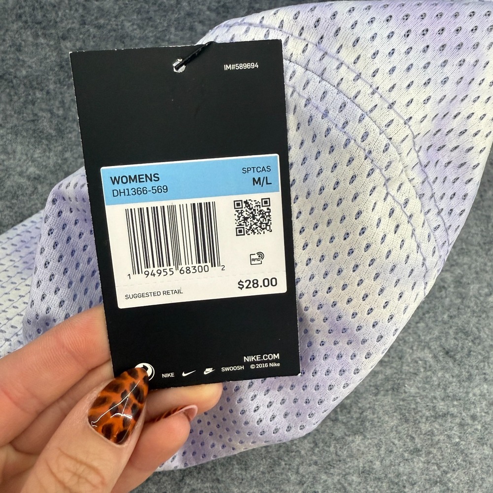 Nike‎ Womens Futura Tie Dye Bucket Hat (M/L) White Gray Purple DH1366-569 NWT * - Picture 5 of 7